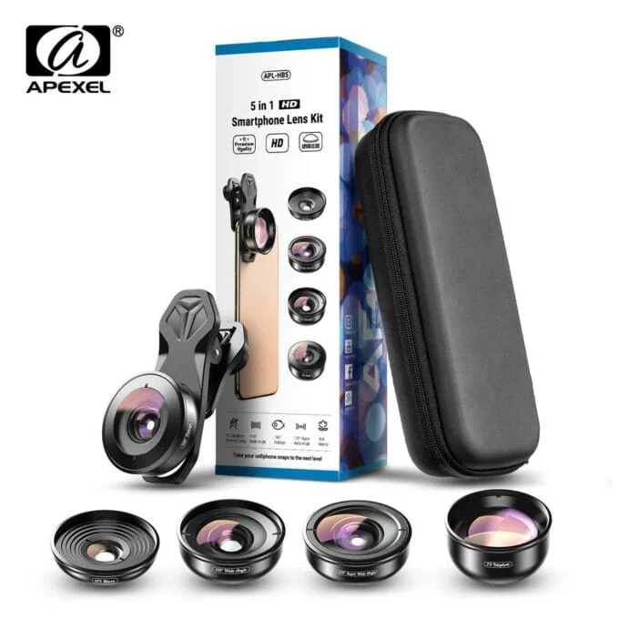 بكج عدسات برو Apexel HD 5in1